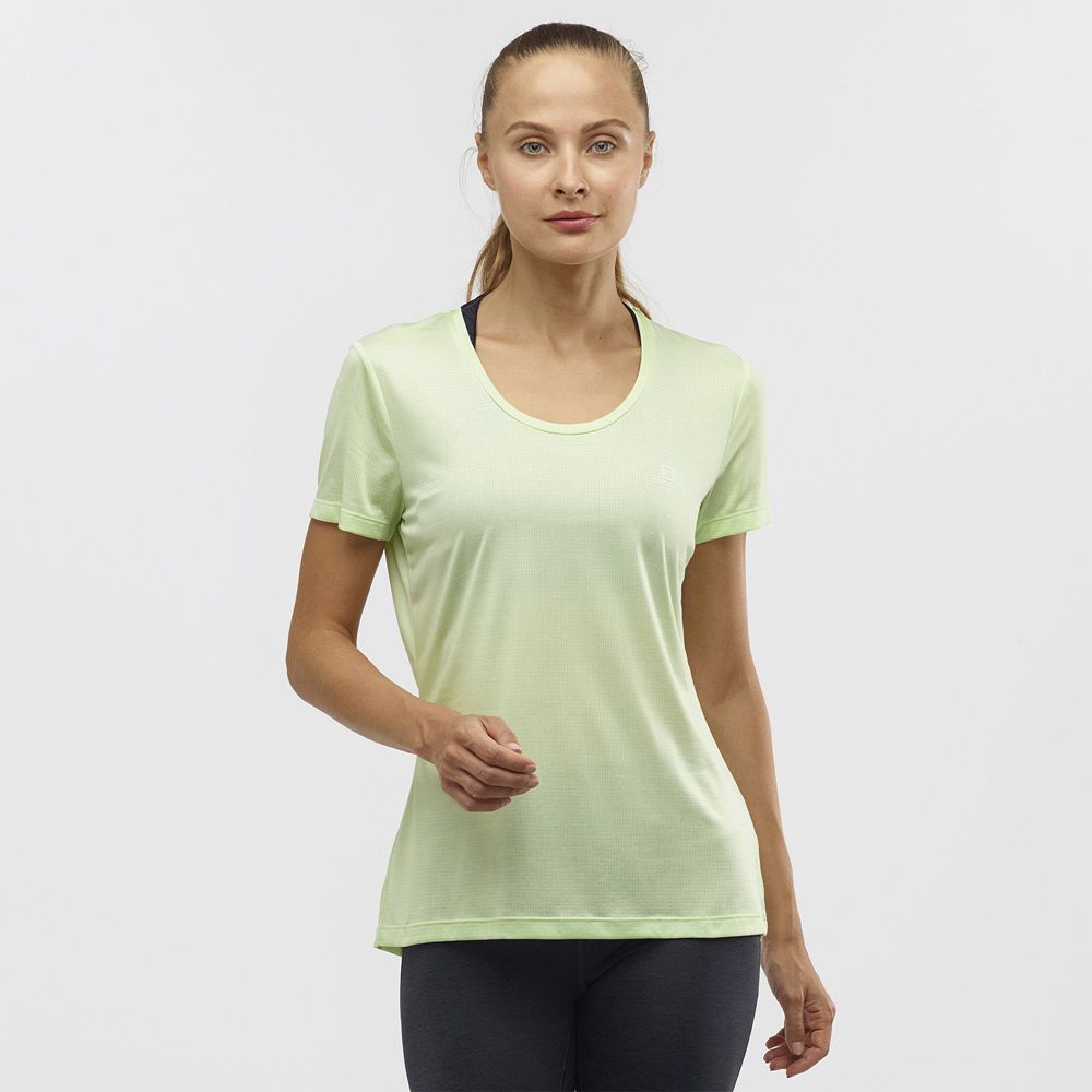 Camisetas Salomon Mujer Verde - Salomon Argentina AGILE,678243-UVF